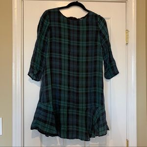 Madewell plaid print sheer flutter mini dress